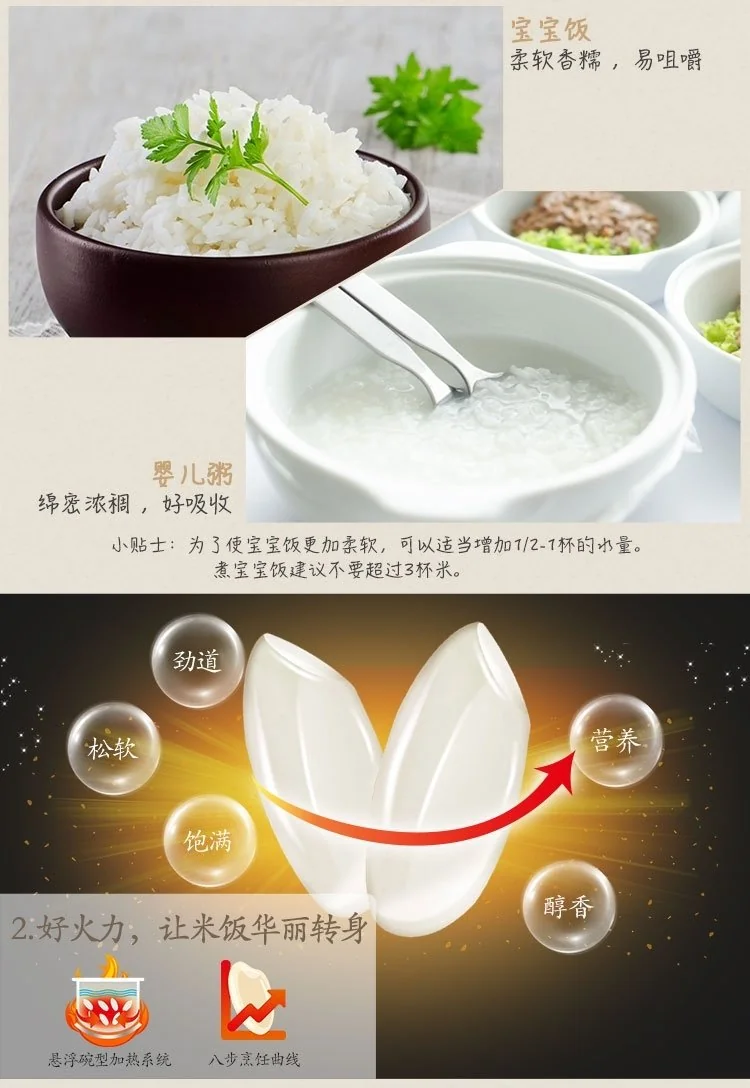 TIANJI天际智能迷你电饭煲FD20D 2L  优质陶瓷内胆 不粘不串味 详情图 4