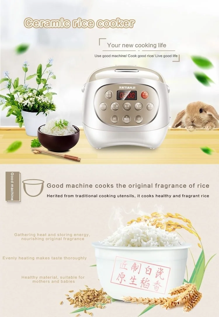 TIANJI Ceramic Pot Digital Rice Cooker FD20D 2L detail image 1
