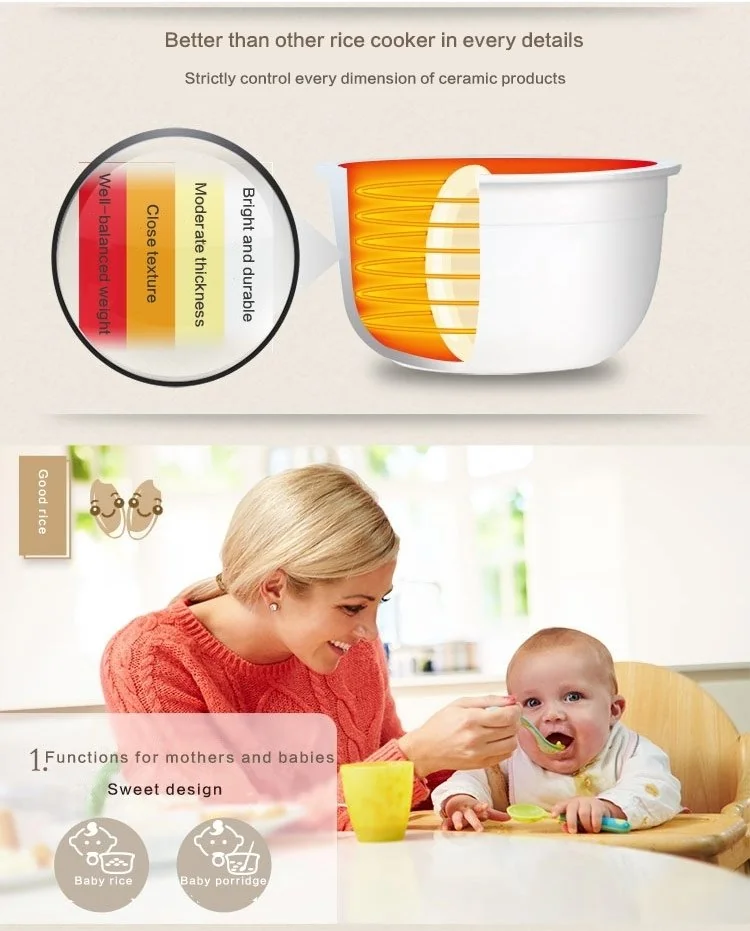 TIANJI Ceramic Pot Digital Rice Cooker FD20D 2L detail image 3