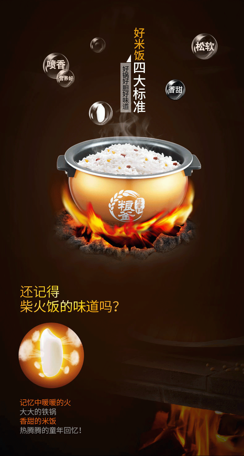 荣事达Royalstar 微电脑电饭煲RFB-M405 4L 加厚粮釜内胆  24小时超长预约 详情图 3