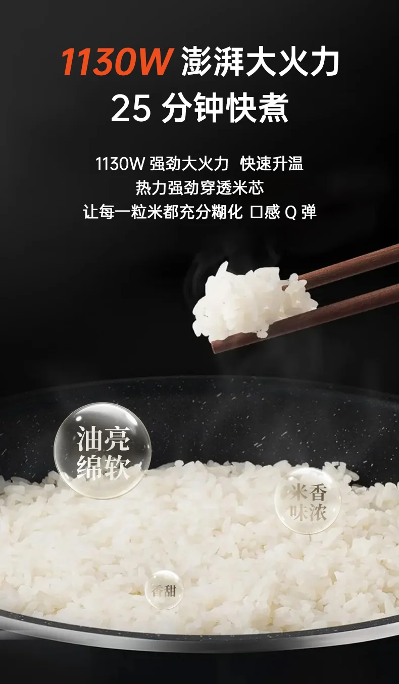 Midea美的 高端智能IH电饭煲電饭鍋Rice Cooker 多层厚釜内胆可定时可预约 3L 详情图 5