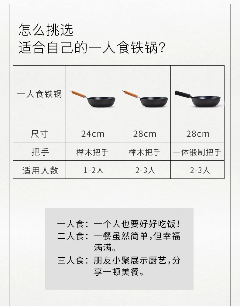 臻三环 正宗章丘铁锅 纯手工铁锅 无涂层 物理不粘 24/28cm 详情图 9